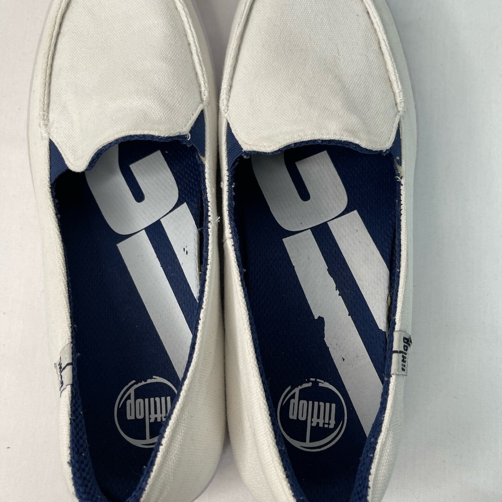 Fitflop Slip-on White Canvas Sneakers women’s size 11 - Picture 16 of 16